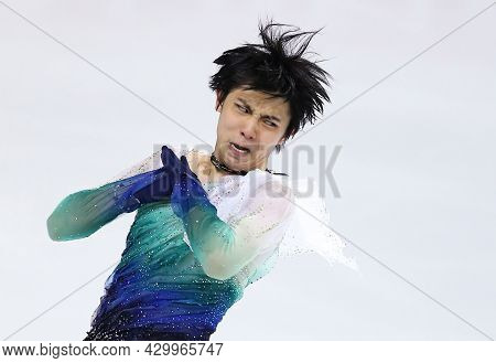 Marseille, France - December 10, 2016: Yuzuru Hanyu Of Japan Performs During Mens Free Skating Event