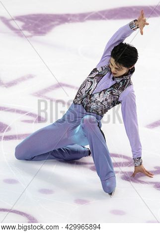 Marseille, France - December 8, 2016: Yuzuru Hanyu Of Japan Performs During The Mens Short Program E