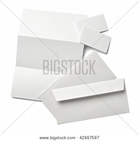Leaflet Letter Business Card White Blank Paper Template