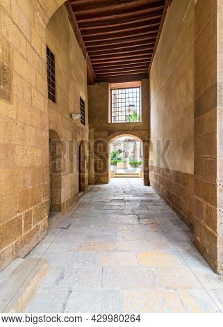 Stone Bricks Passage Leading To The Courtyard Of Historic Beit El Sehemy House Located In Moez Stree