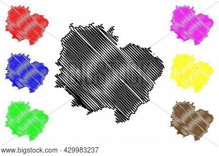 Donnersbergkreis District (federal Republic Of Germany, State Of Rhineland-palatinate) Map Vector Il