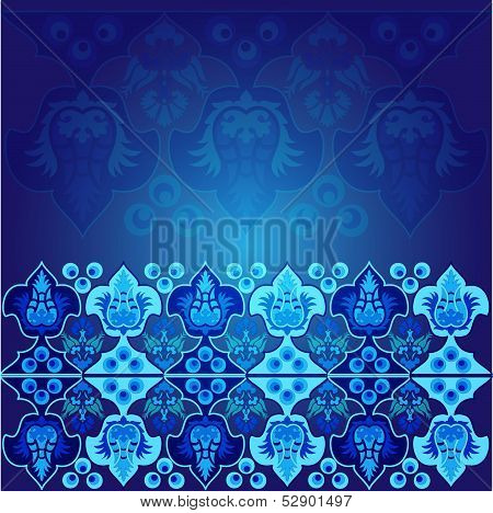Blue Ottoman Serial Patterns Nine