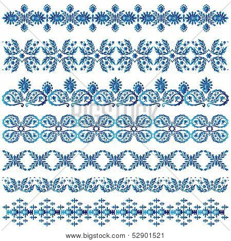 Blue Ottoman Serial Patterns Three