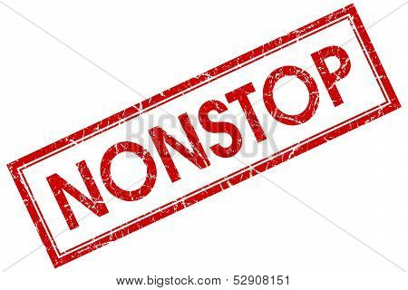 Nonstop Square Red Grunge Stamp