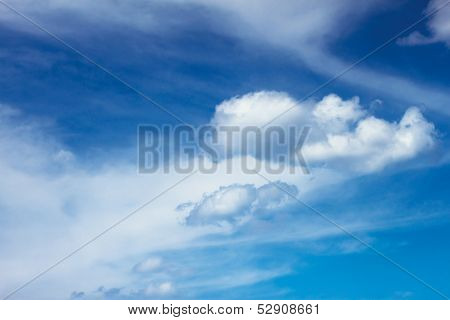 Blue Sky And Puffy Clouds