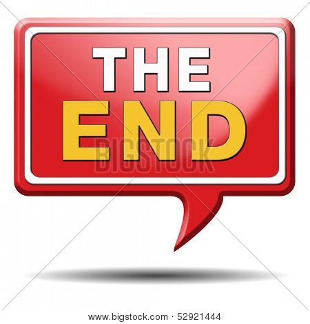 the end icon or sign to finish point way out