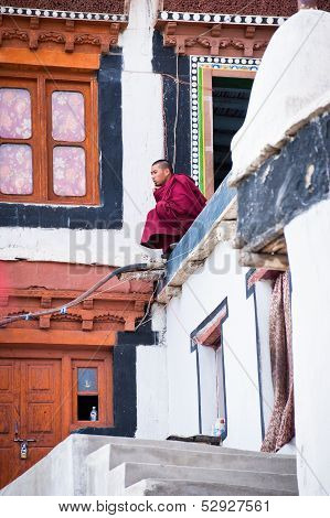 Buddhist Monk From Diskit Monastery. India