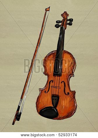 Violin Painting Image - music background