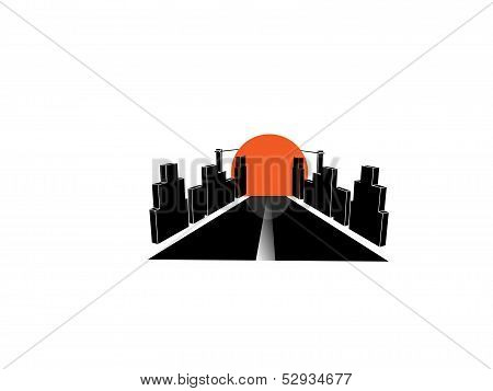 Street With Houses To The Sun