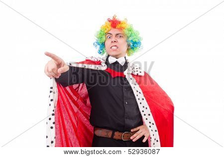 Businessman with crown isolated on white