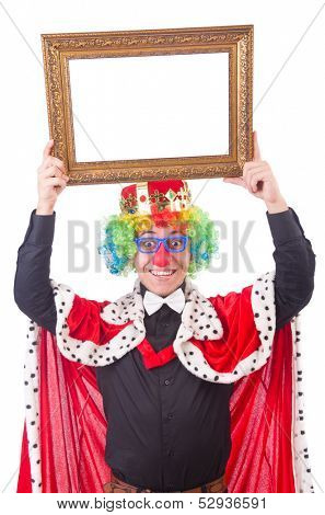 Businessman with crown isolated on white