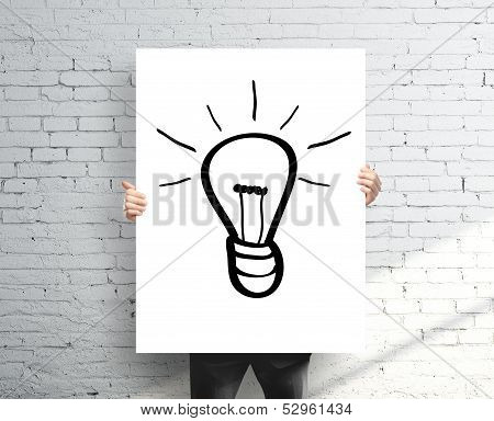 Poster With Drawing Lamp