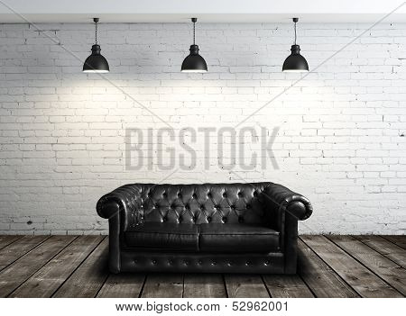 Leather Sofa In Room