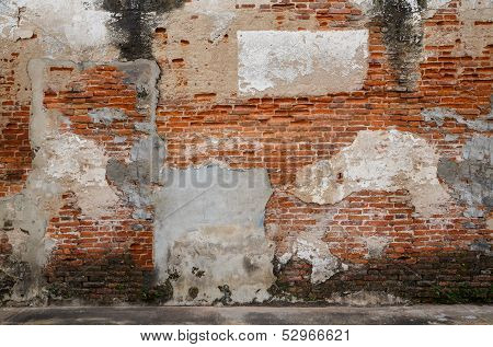 Old Door And Old Brick Wall As Background