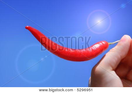 Riflessione della luce su Red Hot Chili Pepper