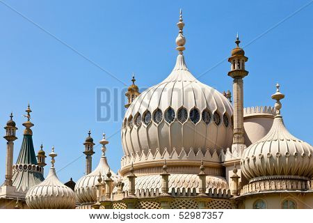 Domes of Royal Pavilion in Brighton, England
