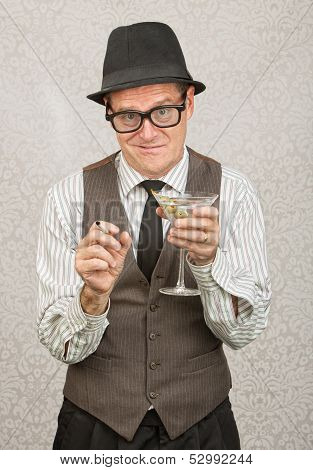 Smirking Drunk Man