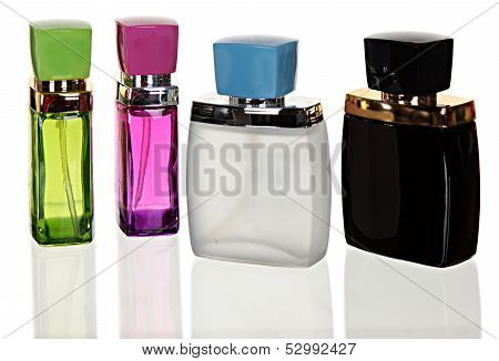 Perfume bottle on the white background