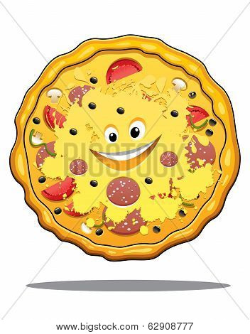 Cartoon pepperoni pizza