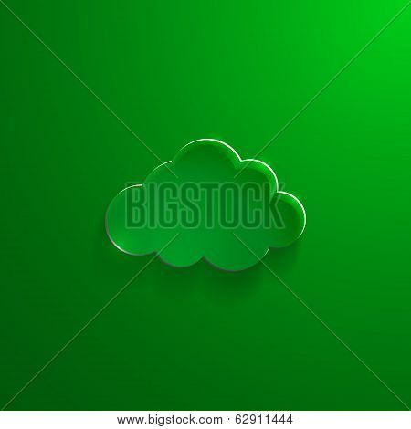 Illustration of eco glossy glass cloud icon vector illustration