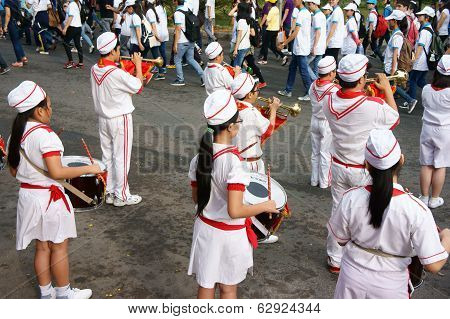 Group Of Teenager Play Musical Instruments