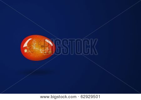 Easter Egg With Red Yellow