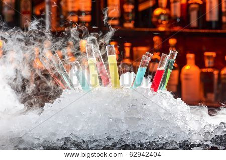 Colorful Cocktails In A Test Tube