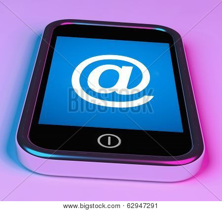 At Symbol On Phone Shows @ At-sign Email