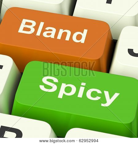 Bland Spicy Keys Shows Plain Hot Cooking Flavours