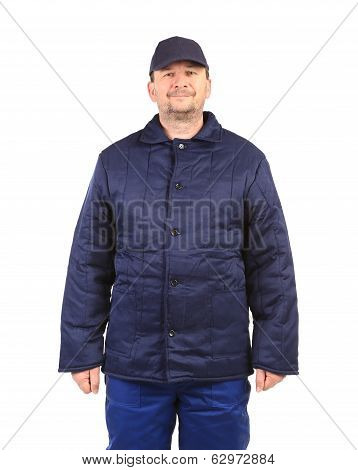 Worker in winter workwear.