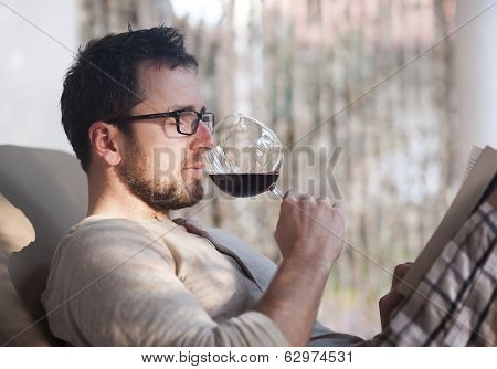 Man drinking wine