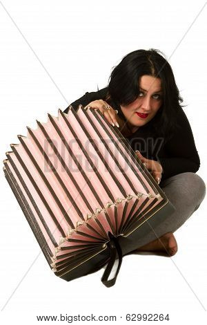 Brunette With Accordion