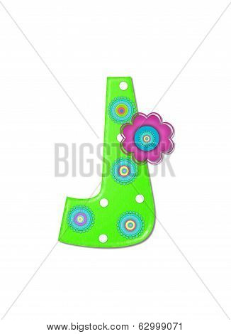 Alphabet Hippy Power Letter J