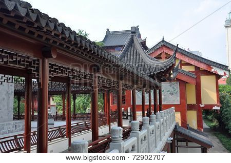 Corridor in Pilu Temple, Nanjing, China