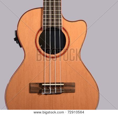Ukulele Body On Black Background