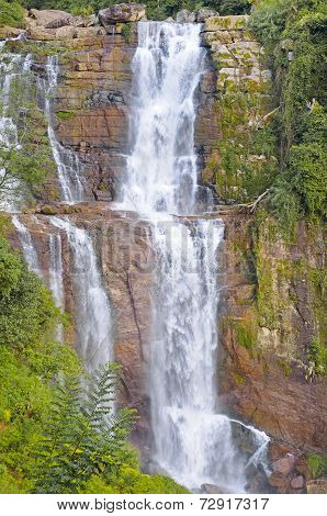 Big Waterfall In The Mountains