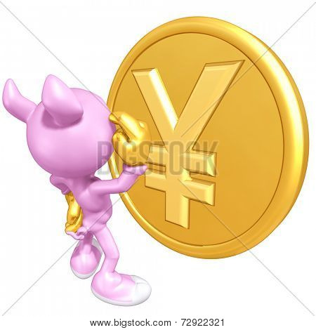 Mini Gold Guy Pig With Gold Coin