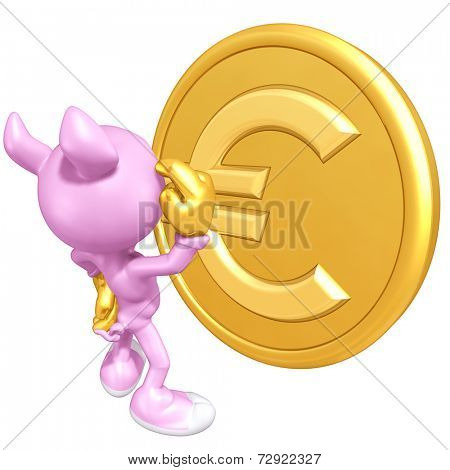 Mini Gold Guy Pig With Gold Coin
