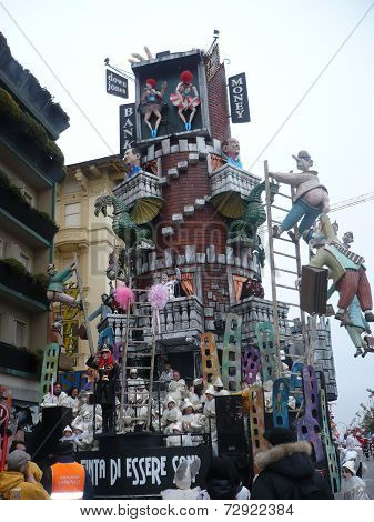 Viareggio, Italy - CIRCA FEBRUARY 2009 - Big floats from The Carnival of Viareggio, the biggest carn