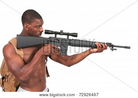 Man With Assault Rifle