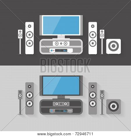 Modern Home Cinema Entertainment With Two Color Kits