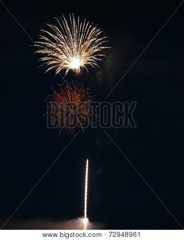 colorful firework explosions