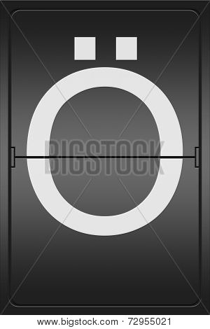 Letter O On A Mechanical Leter Indicator