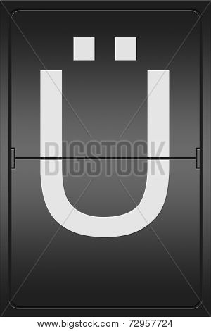 Letter U On A Mechanical Leter Indicator