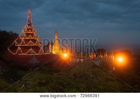 Temple Roof And Stupa ,Sutaungpyai Pagoda,mandalay Hill.