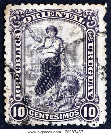 Postage Stamp Uruguay 1905 Shepherdess