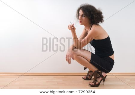 Einsame Frau