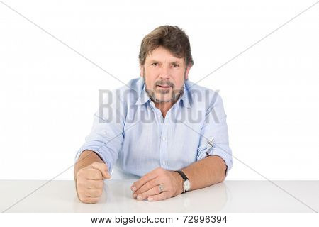 Portrait of senior man angry and disappointed.