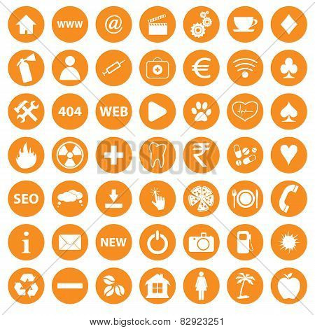 Orange icons set