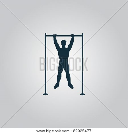 Horizontal bar and man